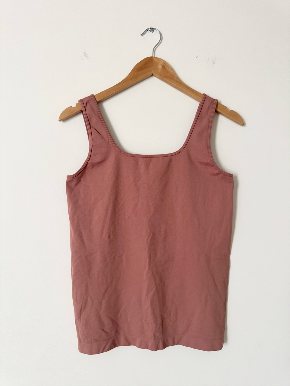 LOFT Outlet Square Neck Stretch Tank Top Mauve Size L/XL